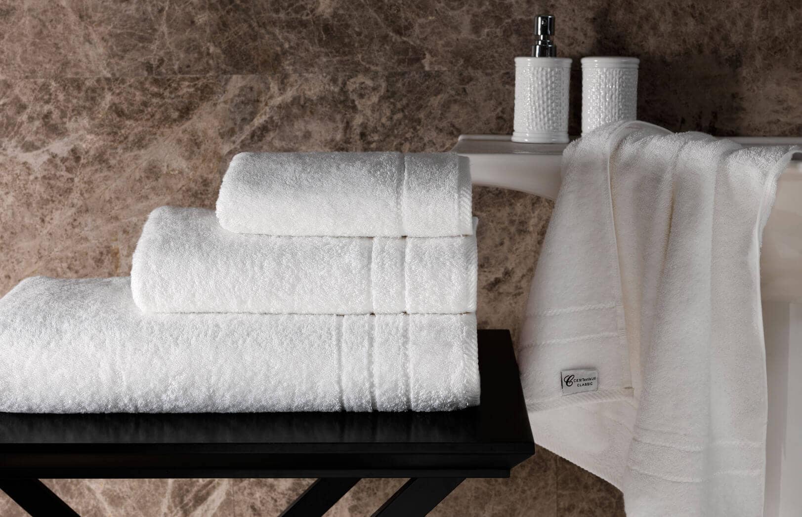 Classic 500GSM white hotel towel Ireland