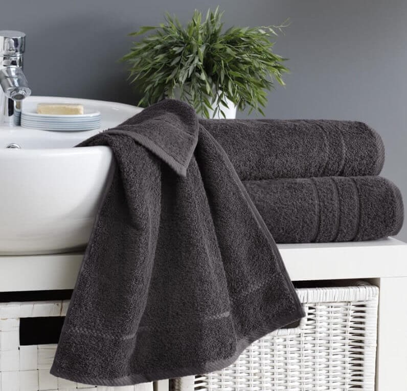 50 Gsm Anhracite Towels-Soft Touch Linens